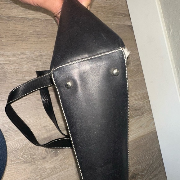 _Fortuna Valentino double handle animal print shoulder bag leather size 7H X 13L - Picture 9 of 16